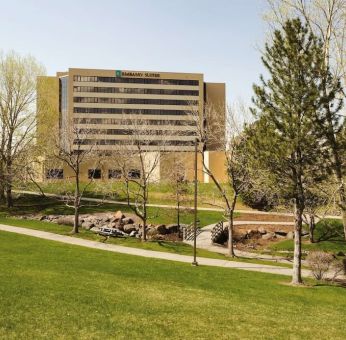 Hotel garden at Embassy Suites By Hilton Denver Tech Center.