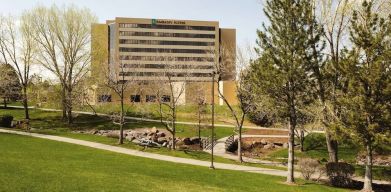 Hotel garden at Embassy Suites By Hilton Denver Tech Center.