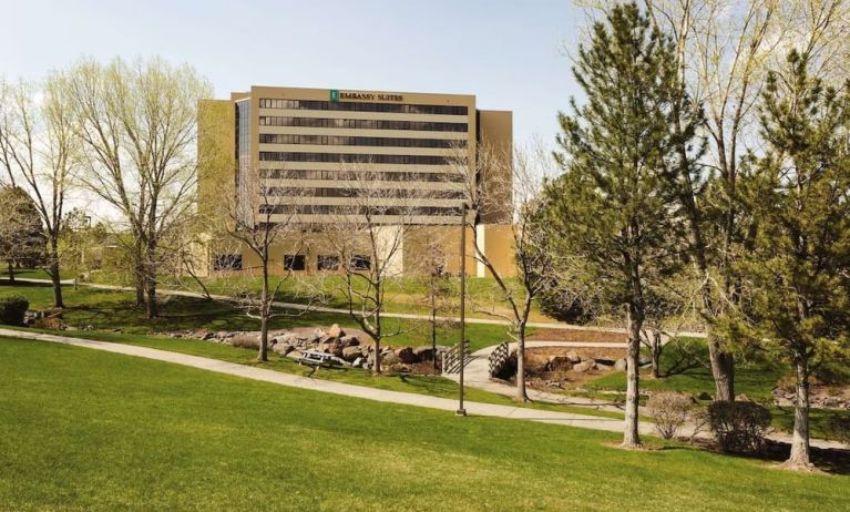 Hotel garden at Embassy Suites By Hilton Denver Tech Center.