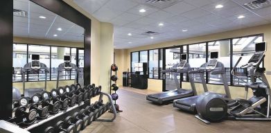 Fitness center at Embassy Suites By Hilton Denver Tech Center.