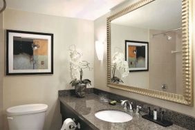 Guest bathroom at Embassy Suites By Hilton Denver Tech Center.