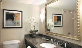 Guest bathroom at Embassy Suites By Hilton Denver Tech Center.