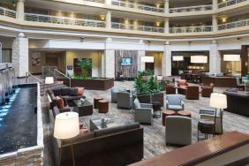 Lobby and lounge at Embassy Suites By Hilton Denver Tech Center.