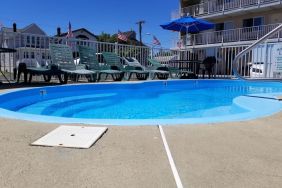 Outdoor pool at Bay Breeze Motel.