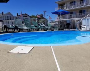 Outdoor pool at Bay Breeze Motel.