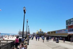 Beach promenade nearby at Bay Breeze Motel.