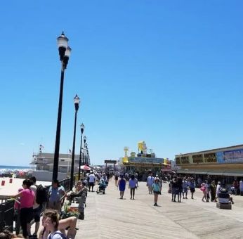 Beach promenade nearby at Bay Breeze Motel.