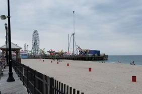 Beach arcade and promenade nearby at Bay Breeze Motel.