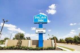 Hotel signage at Palace Inn Blue Laura Koppe Rd.