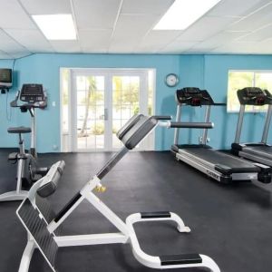 Fitness center at Oyster Bay Beach Resort.