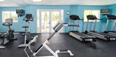 Fitness center at Oyster Bay Beach Resort.