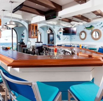 Bar and coworking space at Oyster Bay Beach Resort.