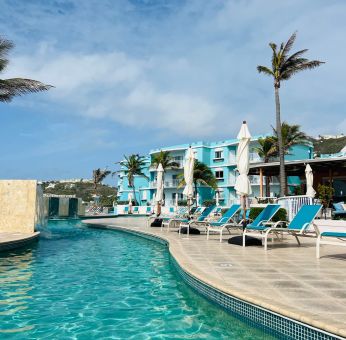 Sparkling water of the Infinity Pool at Oyster Bay Resort in St. Maarten.