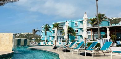 Sparkling water of the Infinity Pool at Oyster Bay Resort in St. Maarten.