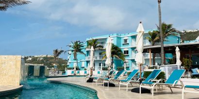 Sparkling water of the Infinity Pool at Oyster Bay Resort in St. Maarten.