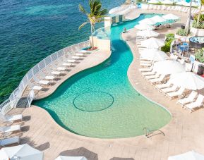 Daytime on the pool deck at Infinity Pool, Oyster Bay Resort in St. Maarten. 