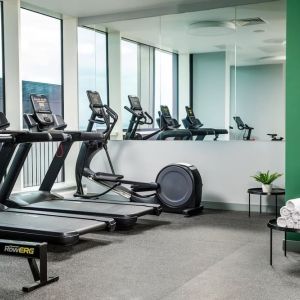 Fitness center at Holiday Inn Manchester Airport. 