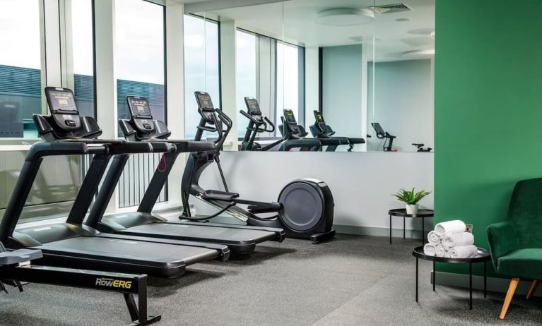 Fitness center at Holiday Inn Manchester Airport. 