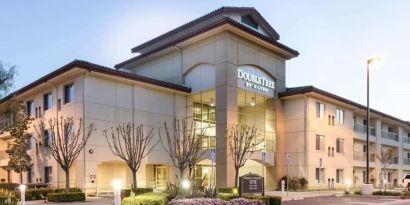 Hotel exterior at DoubleTree By Hilton Ontario Airport.