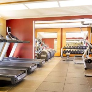 Fitness center at DoubleTree By Hilton Ontario Airport.