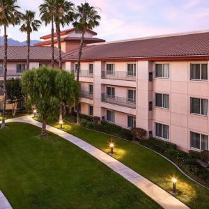 Hotel garden at DoubleTree By Hilton Ontario Airport.