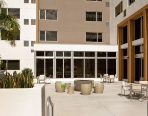 Outdoor terrace at Element Miami Doral.