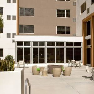 Outdoor terrace at Element Miami Doral.