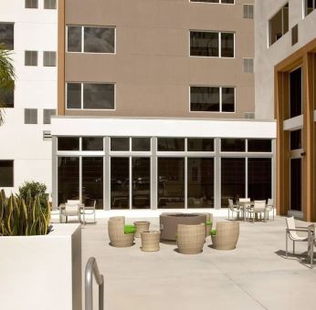 Outdoor terrace at Element Miami Doral.