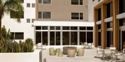 Outdoor terrace at Element Miami Doral.