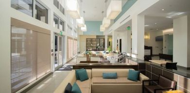 Lobby and lounge at Element Miami Doral.