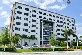 Hotel exterior at Element Miami Doral.