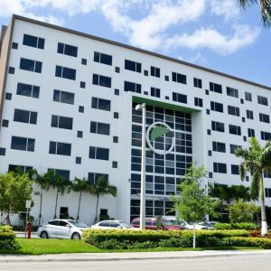 Hotel exterior at Element Miami Doral.