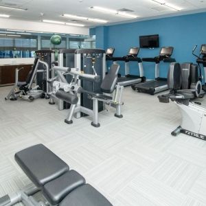 Fitness center at Element Miami Doral.