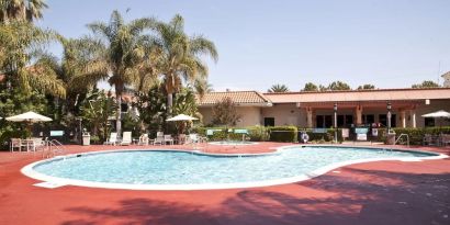 Outdoor pool at Uptown Oasis San Jose Airport.