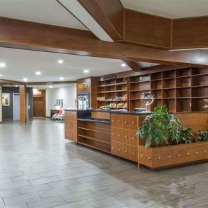 Lobby entrance at La Hacienda San Jose Silicon Valley.