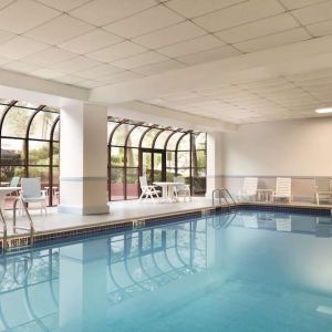 Indoor pool at Laguardia Plaza Hotel.