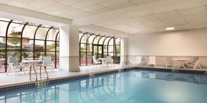 Indoor pool at Laguardia Plaza Hotel.