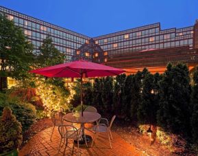 Outdoor terrace at Laguardia Plaza Hotel.