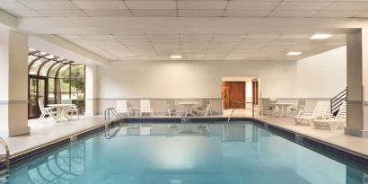 Indoor pool available at Laguardia Plaza Hotel.