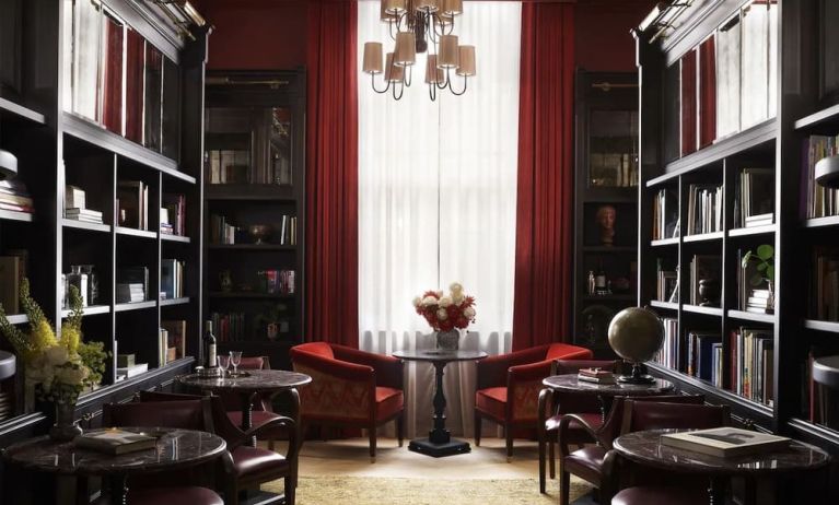 Hotel library at NoMad London.