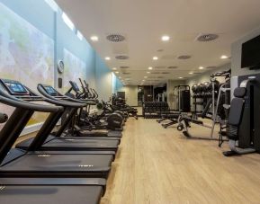 Fitness center at Hilton Aberdeen TECA.