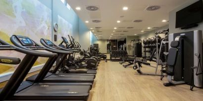 Fitness center at Hilton Aberdeen TECA.