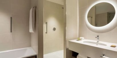 Private guest bathroom at Hilton Aberdeen TECA.