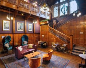 Lobby and library at Elmbank York, Tapestry Collection By Hilton.