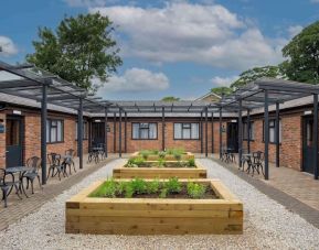 Outdoor terrace at Elmbank York, Tapestry Collection By Hilton.