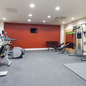 Fitness center at Hampton By Hilton London Gatwick Airport.