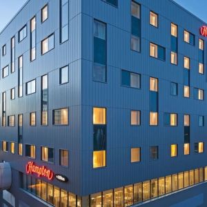 Hotel exterior at Hampton By Hilton London Gatwick Airport.