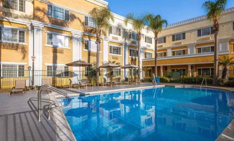 Outdoor pool area at Hotel Marguerite.