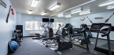 Fitness center at Hotel Marguerite.