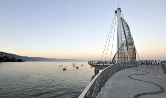 Marina and board walk at Hotel Delfin PV Beach Resort.